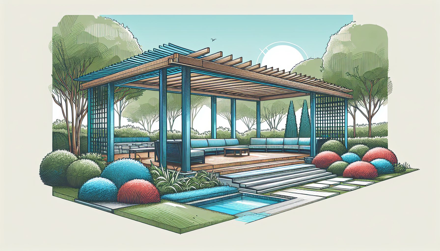 Guide to choosing pergola materials: wooden, aluminum, and composite for your outdoor sanctuary.