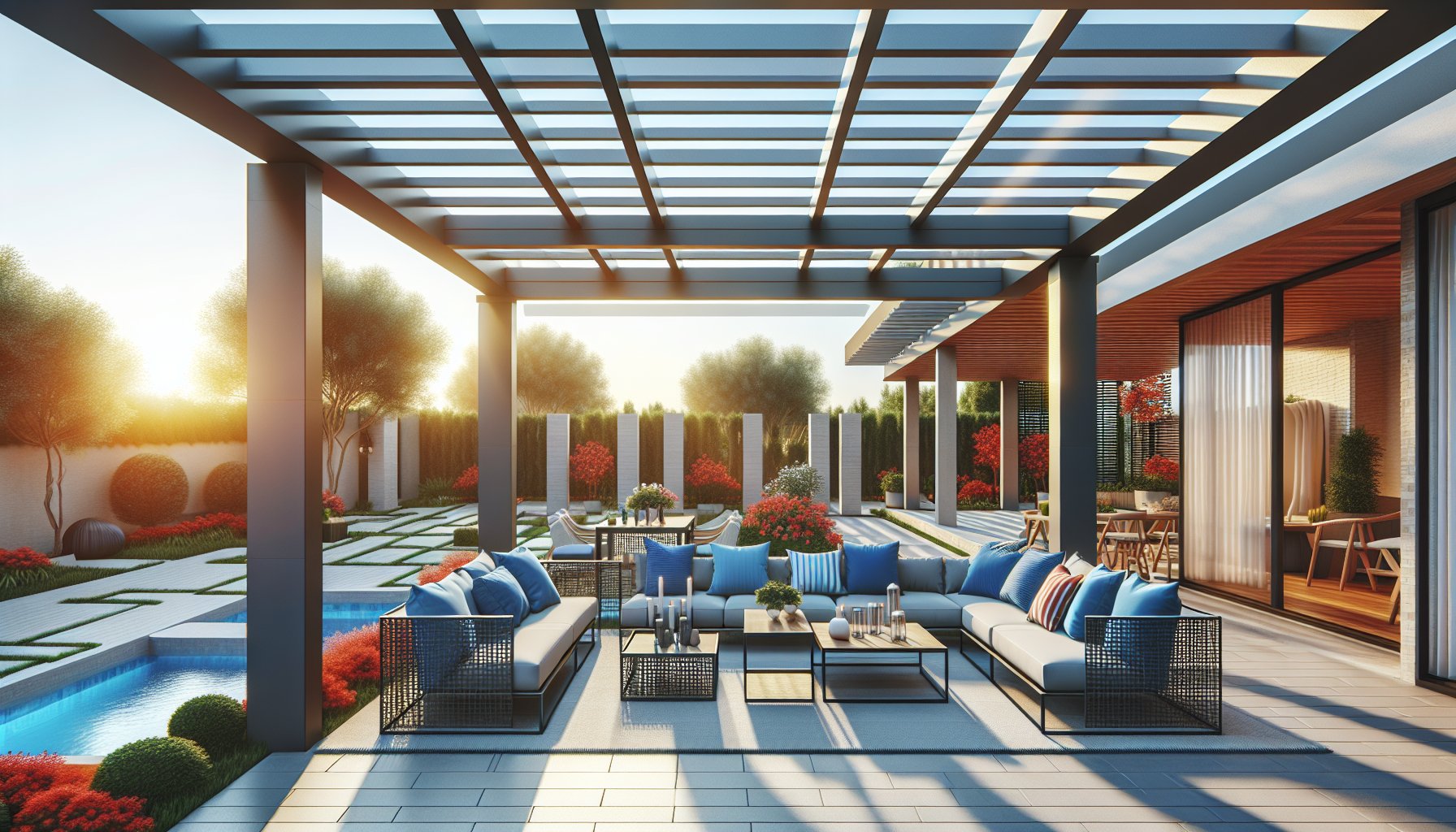 Modern pergola design tips for patio transformation using durable materials for an enhanced outdoor living space by Custom Decks LLC.