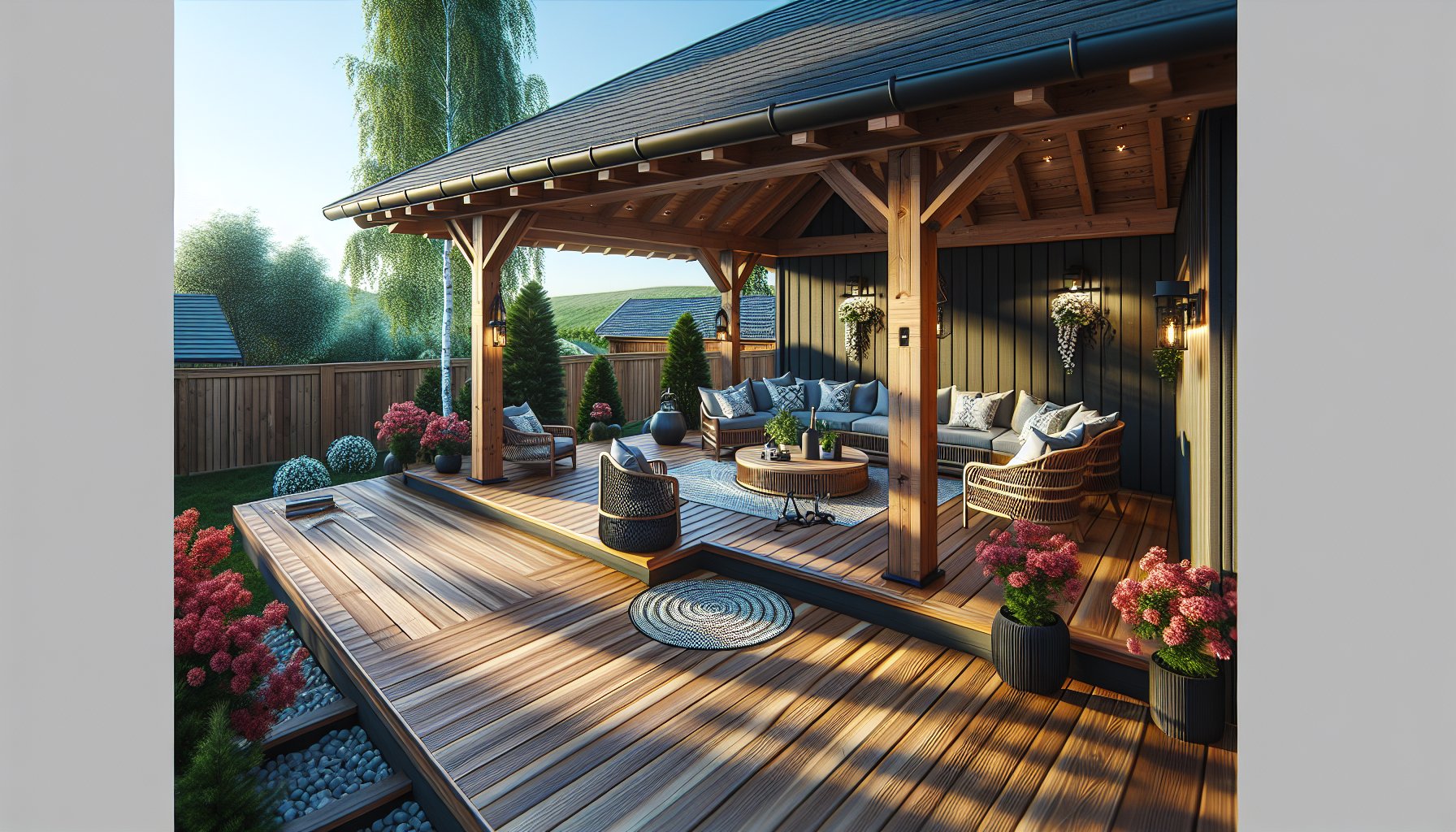 Custom wood decking enhances home value with quality materials, improving outdoor living spaces and deck design.