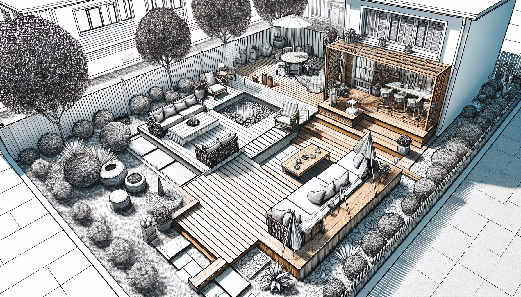 Inspiring wood decking ideas for small backyards featuring premium hardwoods and custom designs for outdoor living spaces.