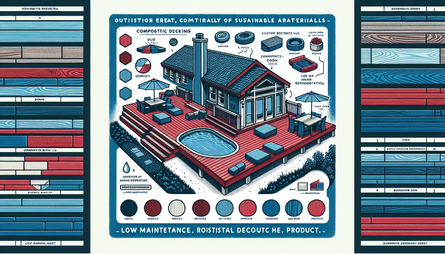 Composite decking guide by Custom Decks LLC for creating a low-maintenance, sustainable outdoor retreat.