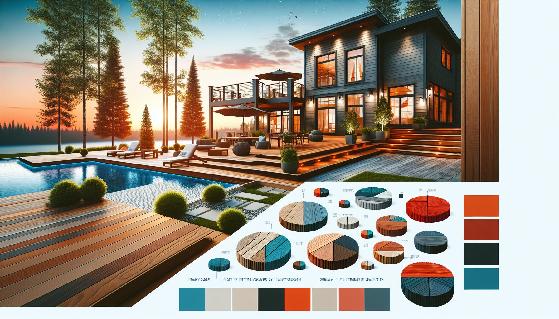 Custom luxury decks featuring TimberTech materials, showcasing biophilic design for personalized outdoor spaces.