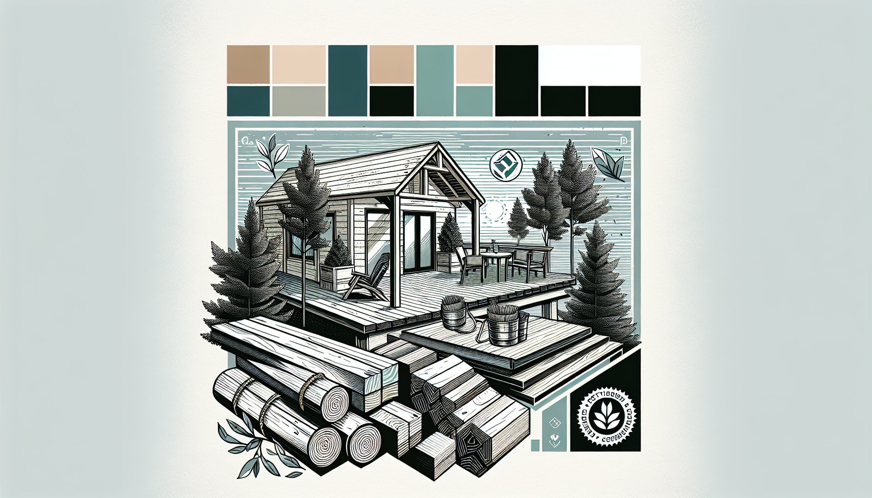 Eco-friendly materials for sustainable decking, featuring reclaimed wood and composite options with sustainable forestry certifications.