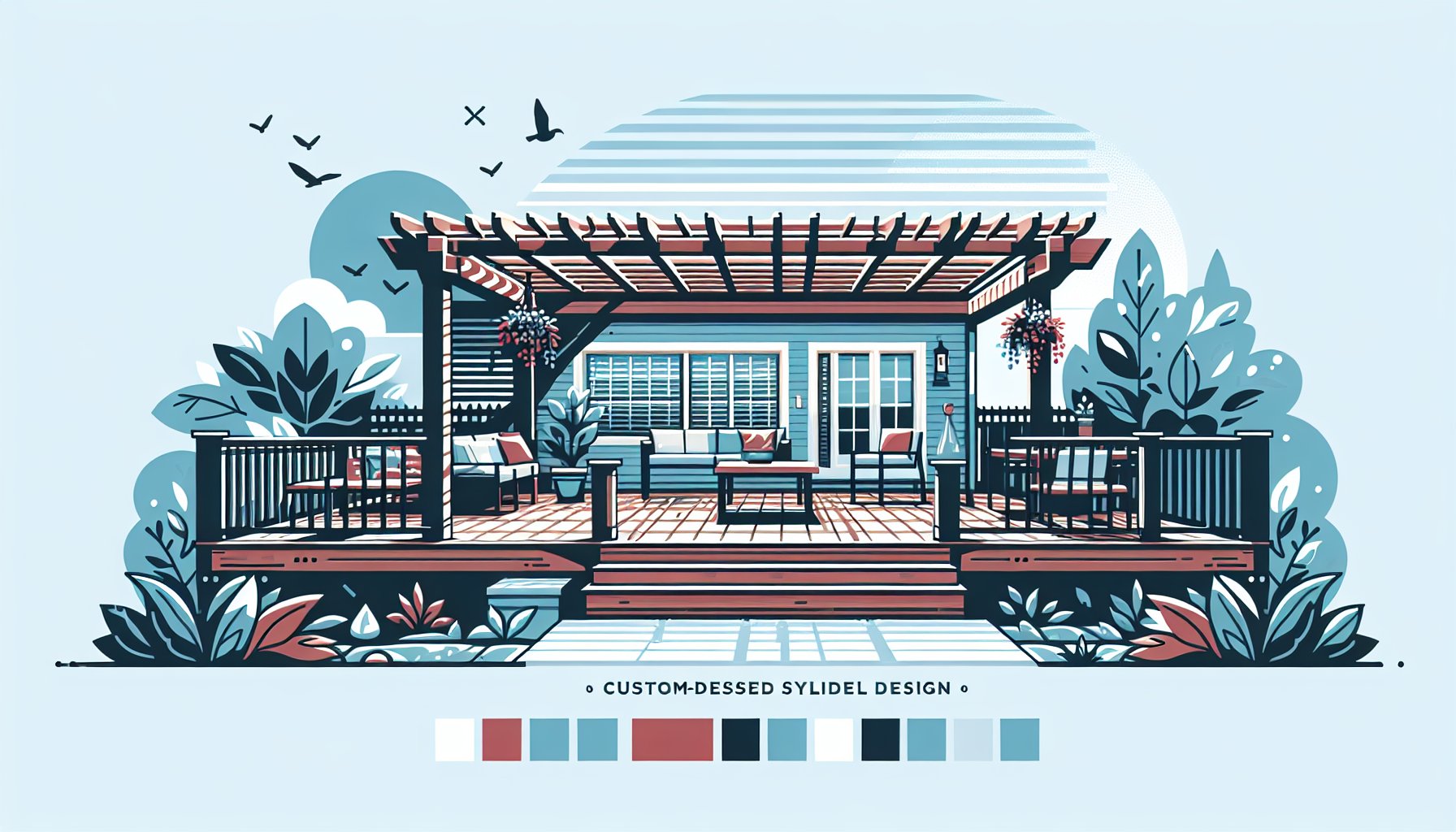 Pergola design ideas for small outdoor living spaces, creating an inviting sanctuary by Custom Decks of Iowa.