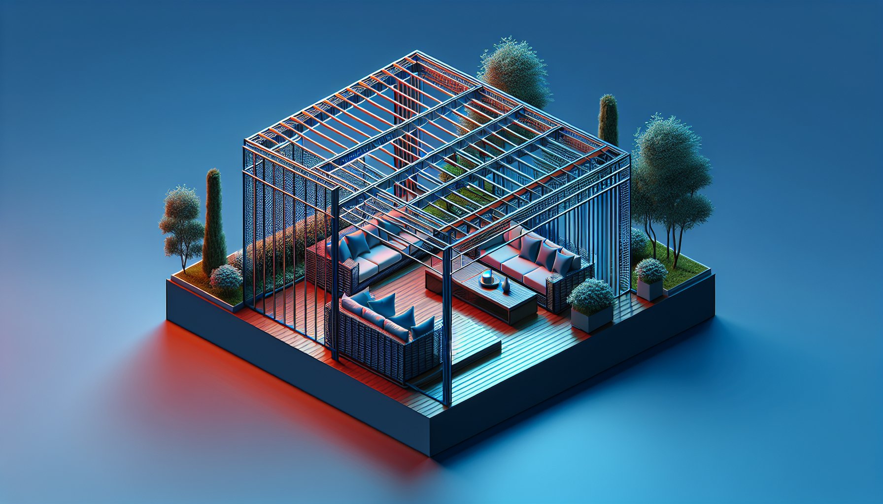 Pergola design by Custom Decks LLC using durable materials for a sustainable outdoor living space.