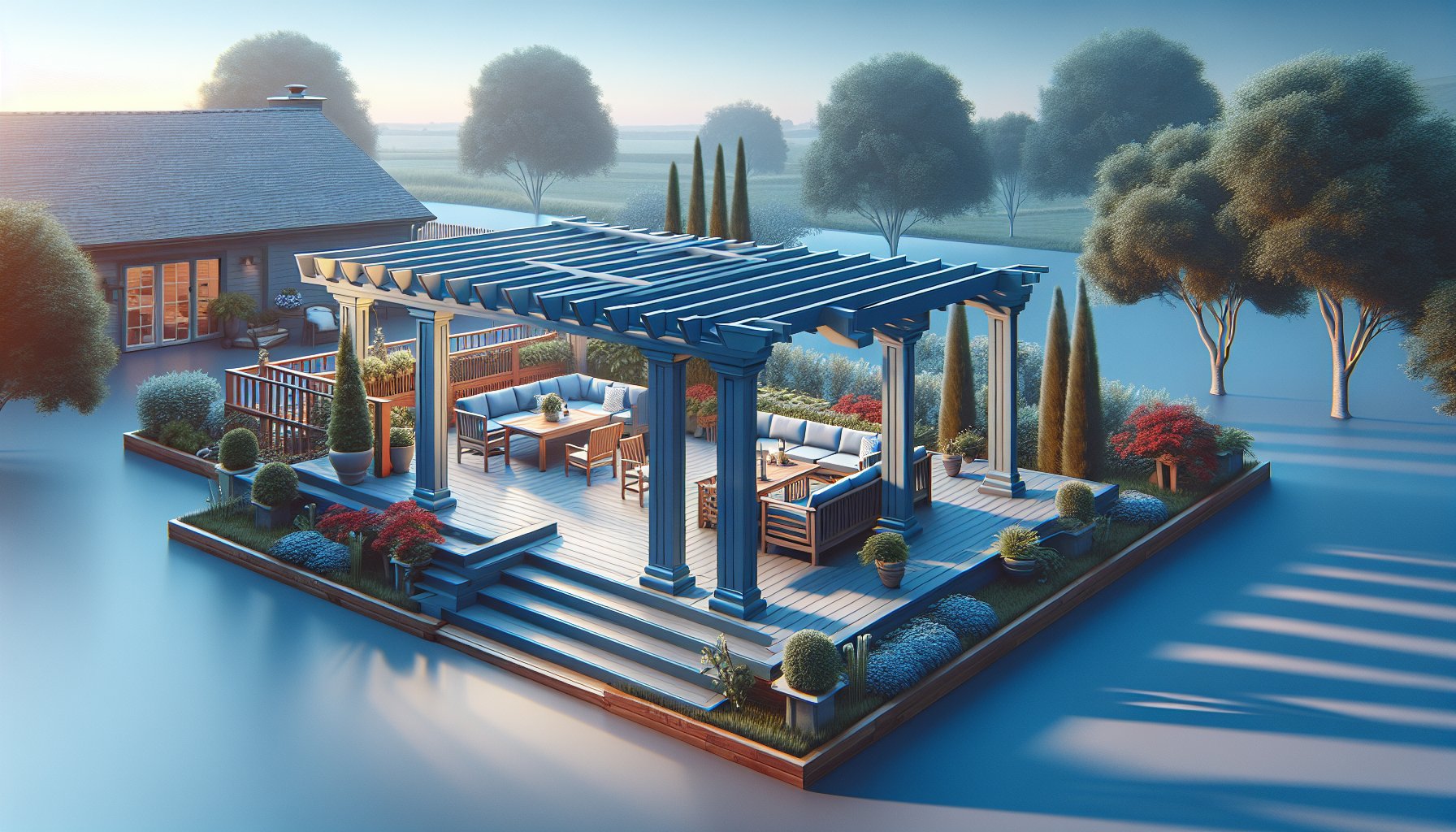 DIY pergola plans from Custom Decks of Iowa for creating an outdoor living sanctuary with stylish backyard design ideas.