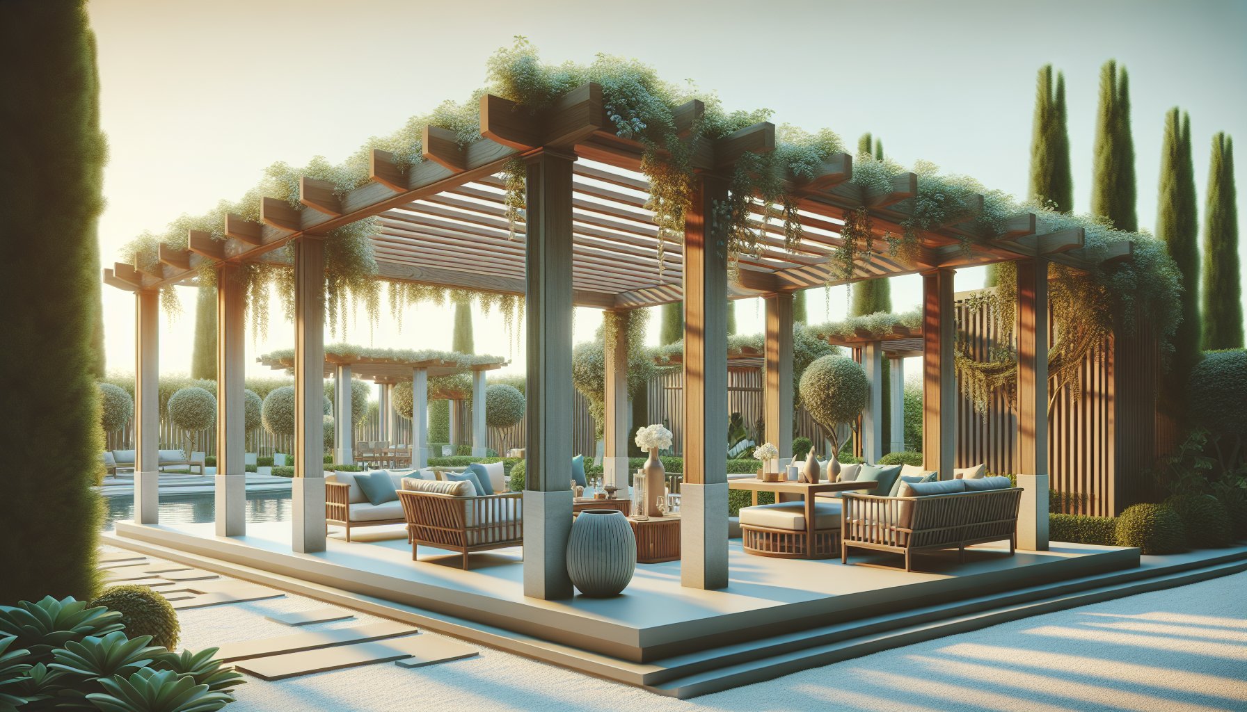 Innovative pergola construction ideas by Custom Decks LLC for creating a personalized outdoor sanctuary and enhanced outdoor living.