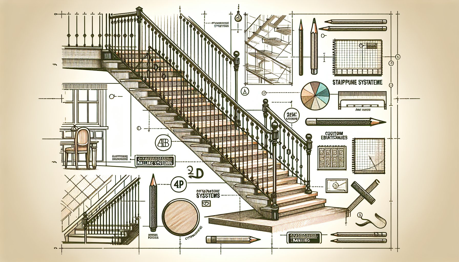 Guide to choosing staircase railing systems for safety, aesthetics, and customization in your staircase design.