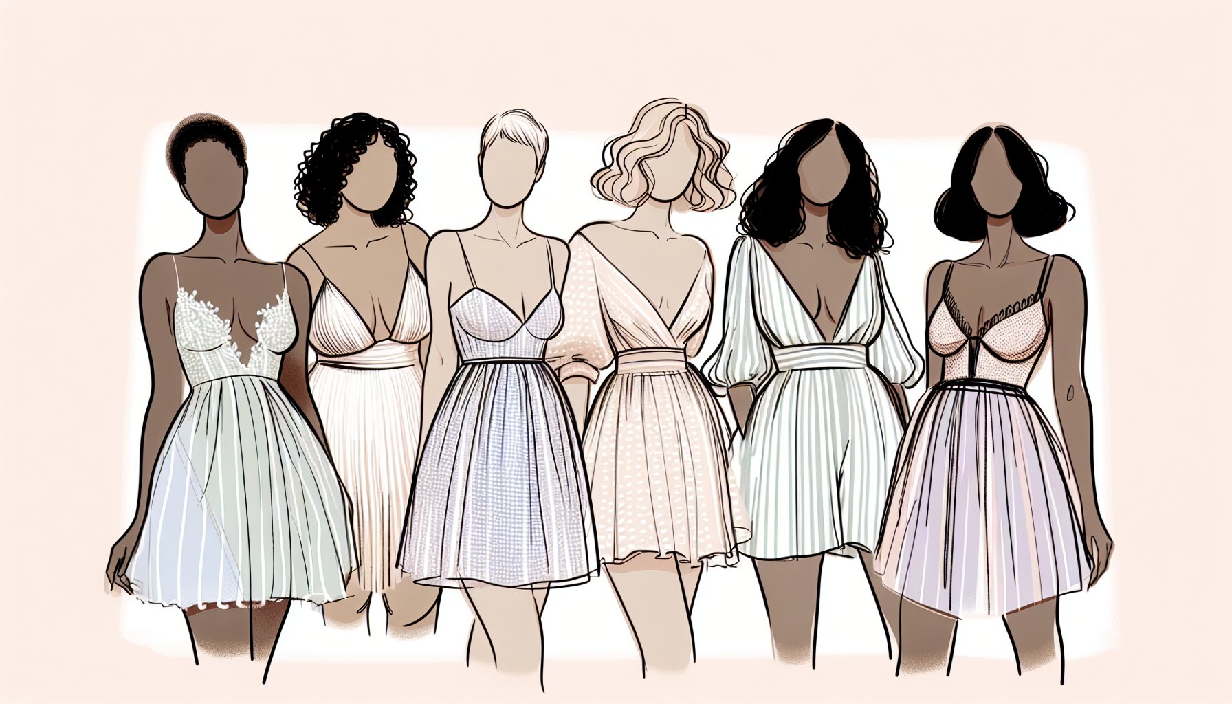 Twelve flattering dresses for every body type, showcasing body positivity and diverse styles at Espace Cannelle for 2025.