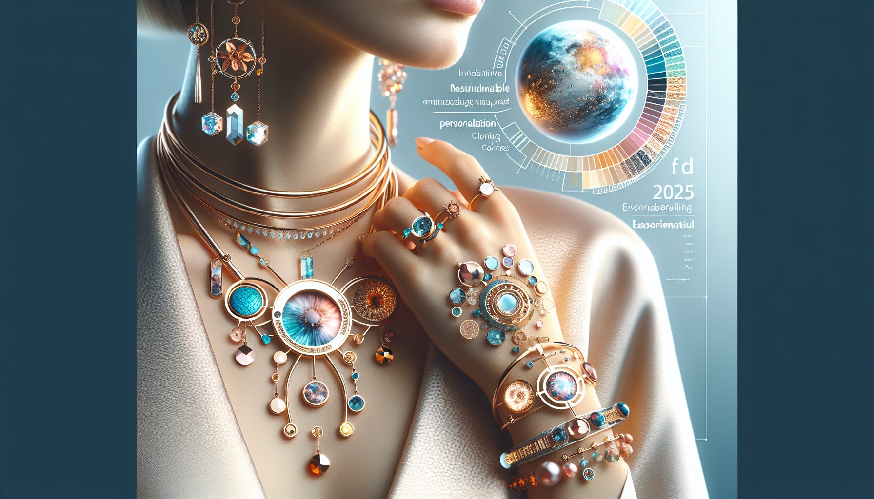 Trendy jewelry 2025 featuring sustainable designs, oceanic motifs, personalized pieces, and experiential shopping highlights.