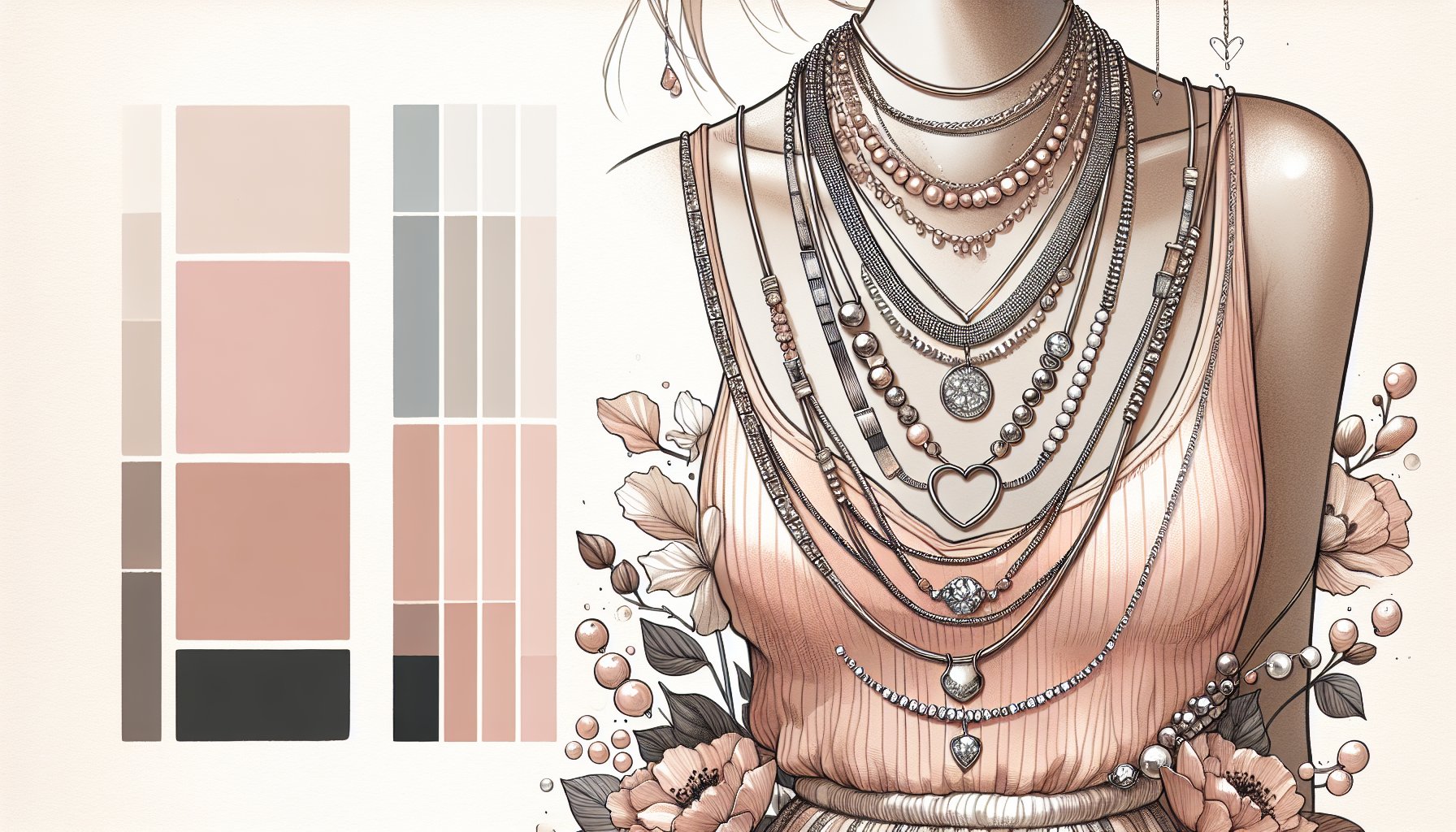 9 stylish ways to wear layered necklaces, mixing metals for 2025 fashion trends and enhancing personal style with seasonal jewelry.