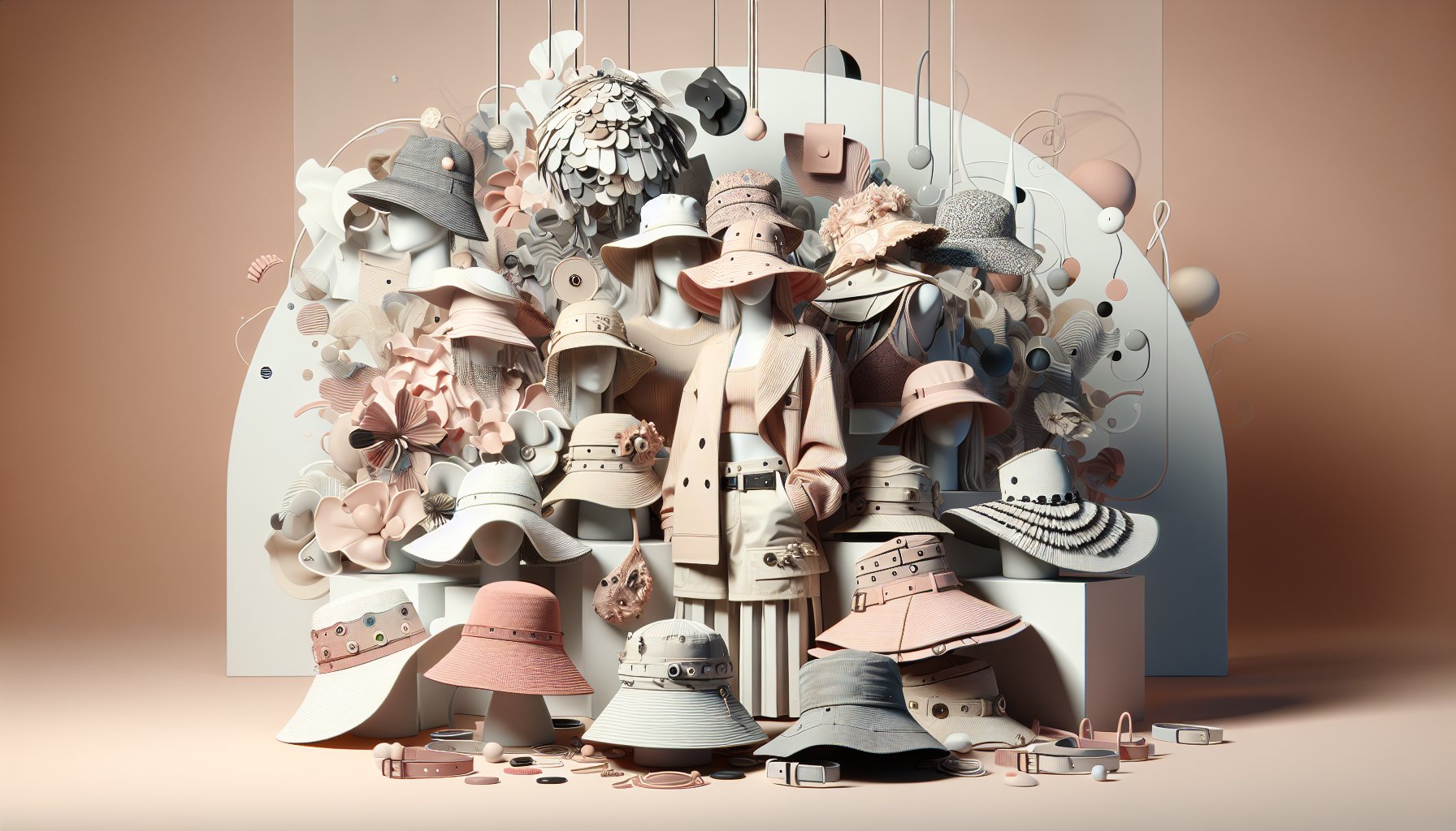 7 unique hats showcasing 2025 fashion trends, including statement bucket hats and DIY personalization in sustainable accessories.