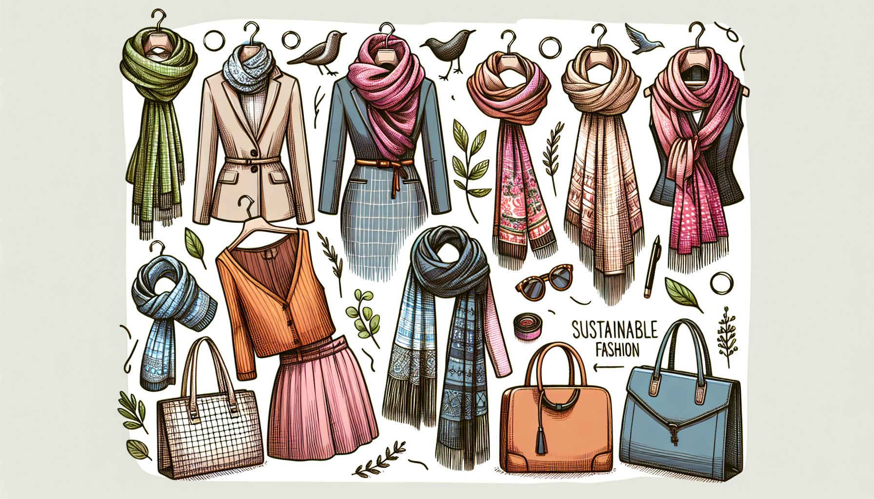 15 stylish scarves showcasing trends for every occasion, perfect for casual chic outfits and office style in sustainable fashion.