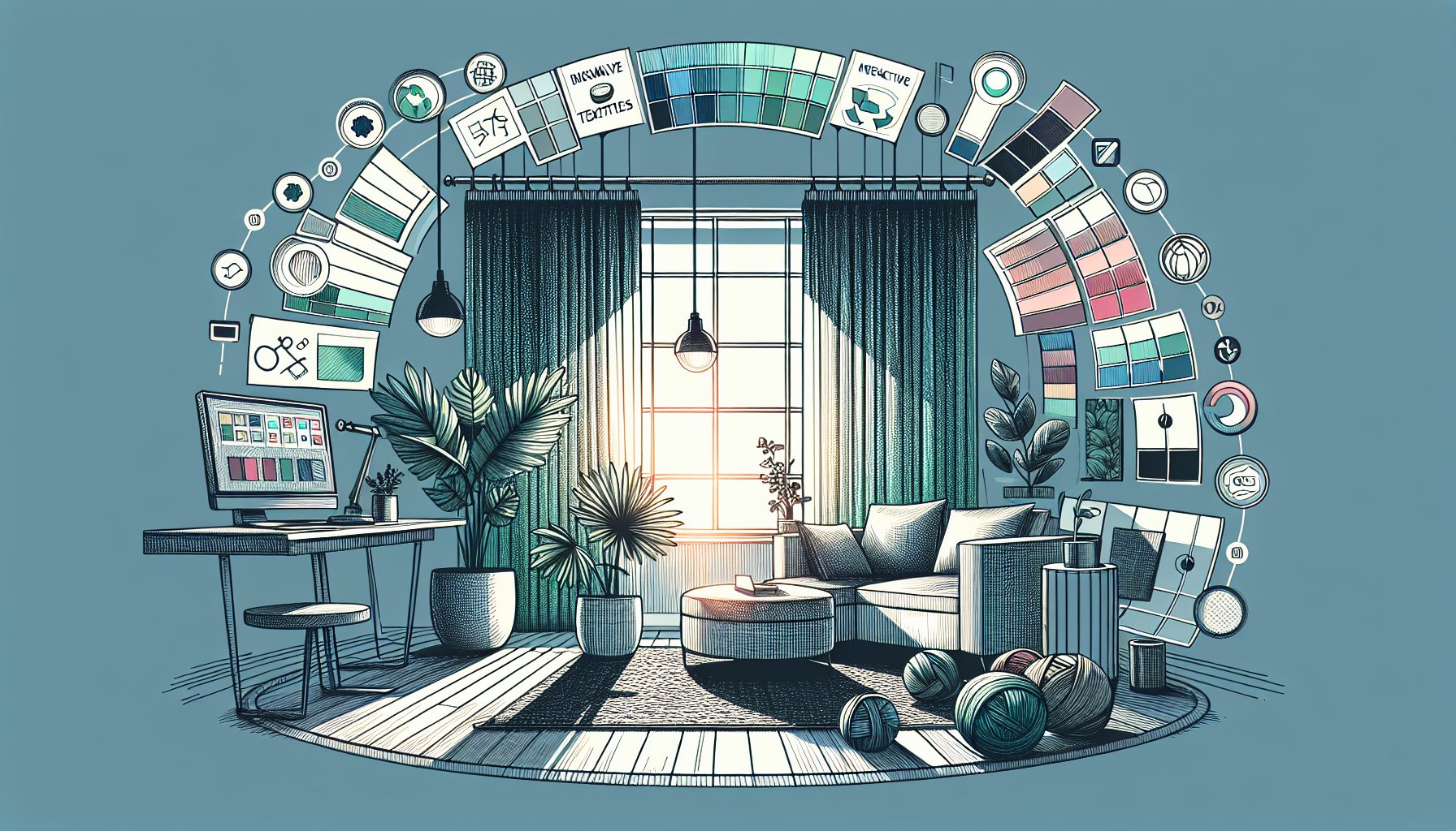 Innovative textiles for 2025: sustainable, interactive fabrics, eco-friendly options, and mood-responsive curtains for home decor.