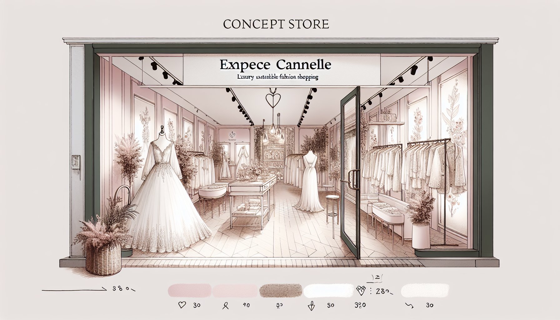 Explore 15 iconic luxury fashion concept stores, including Espace Cannelle, featuring bridal boutiques and sustainable shopping.