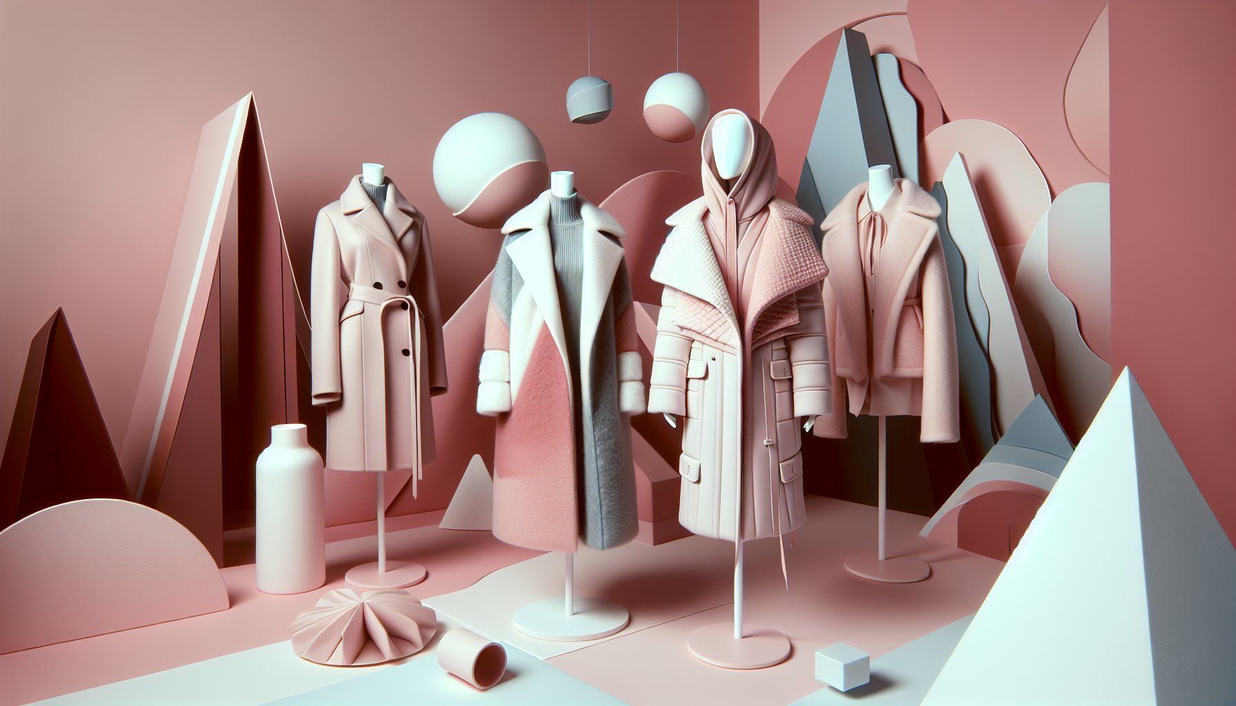 Six bold statement coats in unique silhouettes and vibrant colors for standout winter fashion at Espace Cannelle.