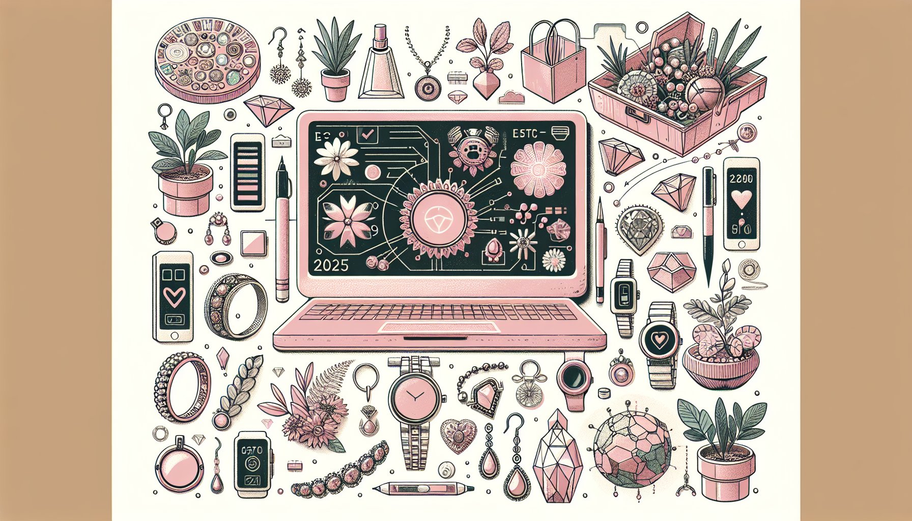 10 must-have jewelry trends for 2025, featuring eco-conscious pieces, oversized designs, personalized styles, and tech-infused accessories.