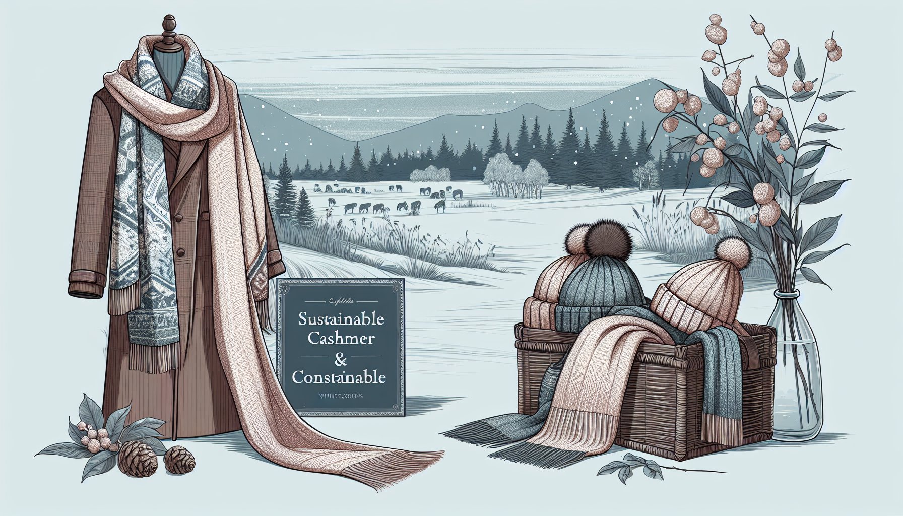 Stylish winter scarves and cashmere wraps from Espace Cannelle promoting sustainable fashion and ethical consumerism for 2025.