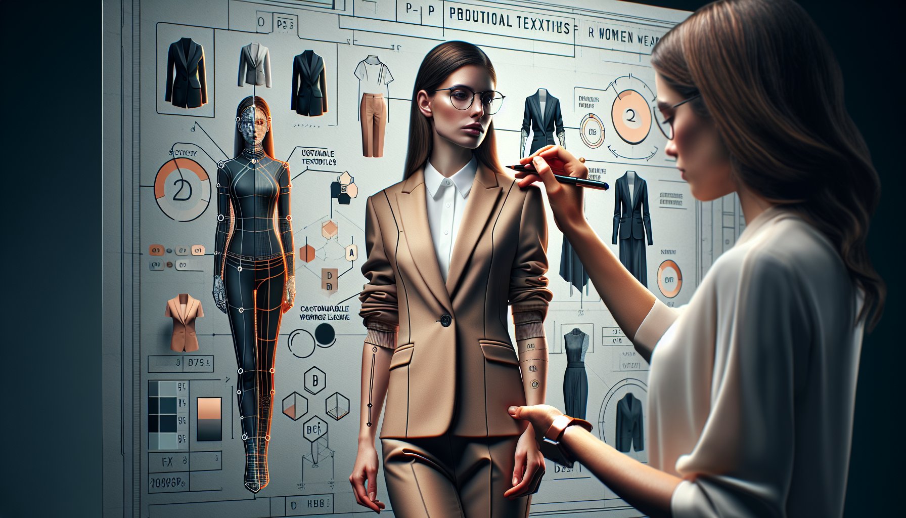 Stylish women's workwear trends for 2025 featuring customizable, sustainable attire for the evolving hybrid professional.