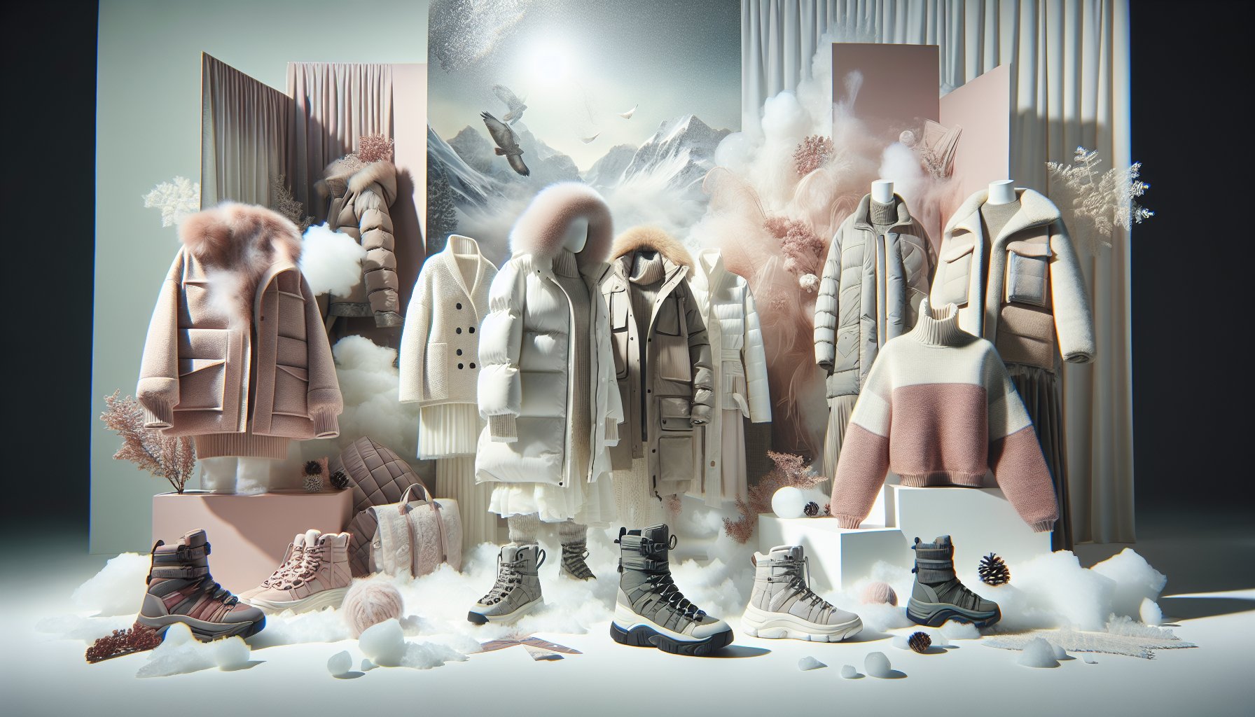 Ten essential winter outerwear pieces showcasing layering strategies, sustainable fashion, statement coats, and winter footwear.