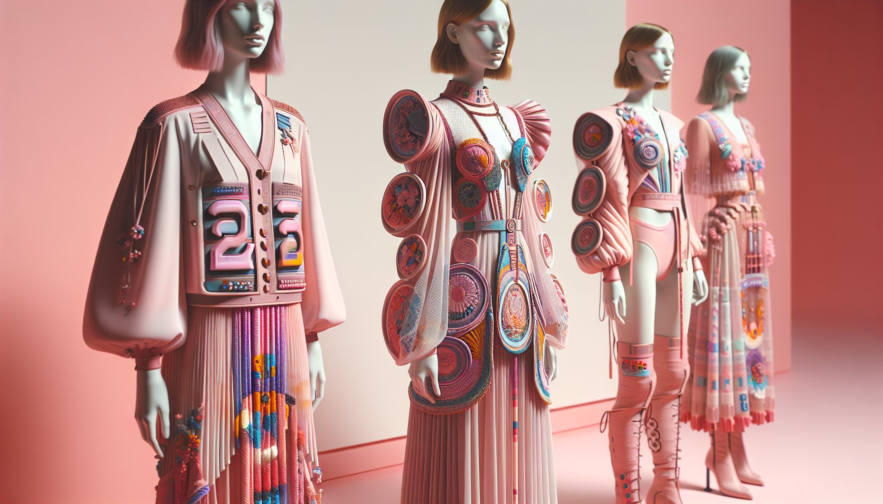 Eight bold statement dresses in vibrant colors and patterns, featuring sustainable fabrics for 2025 festival fashion.