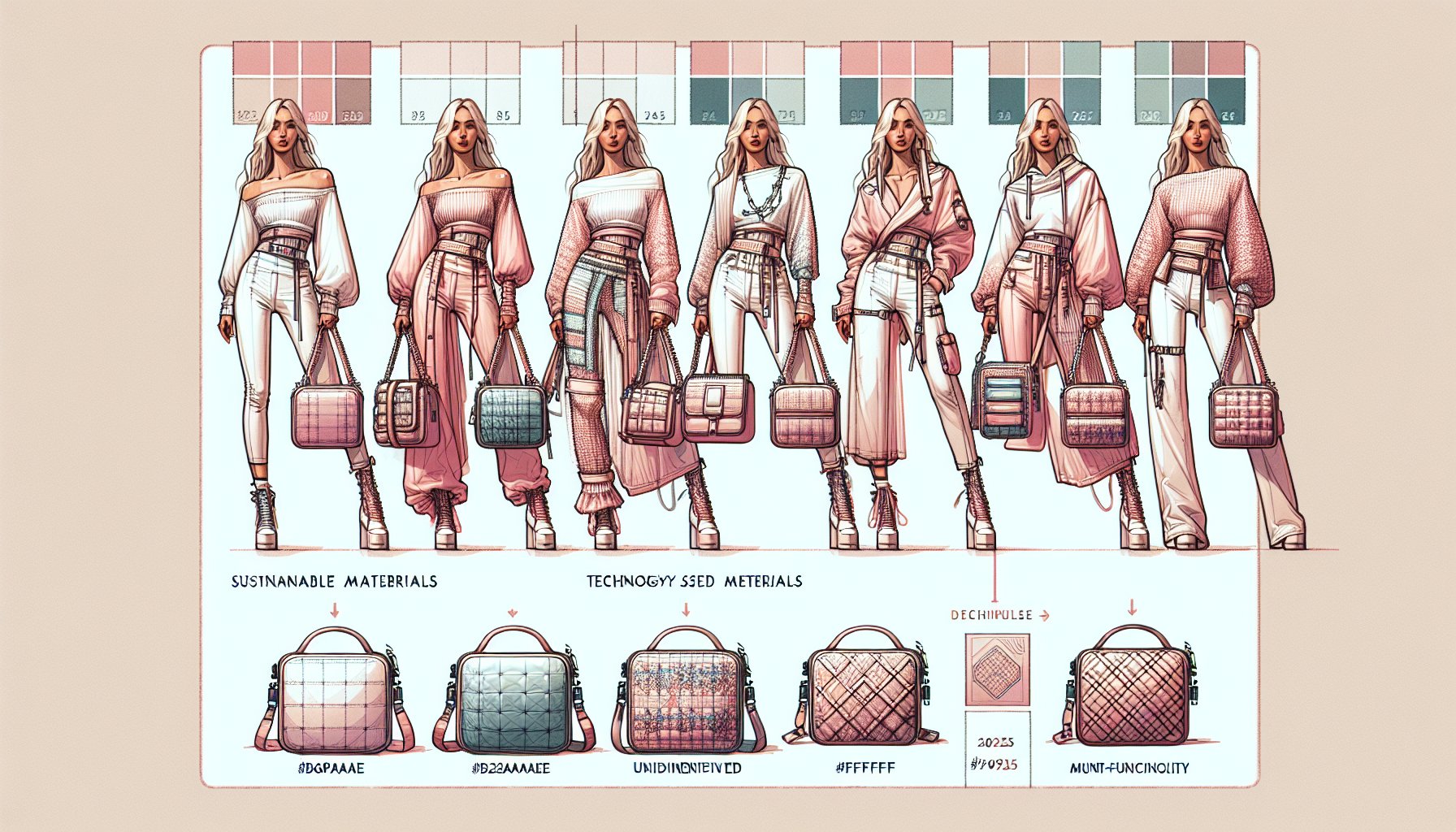 2025 bag trends showcase sustainable materials, tech-infused designs, and multifunctional styles influenced by celebrities.