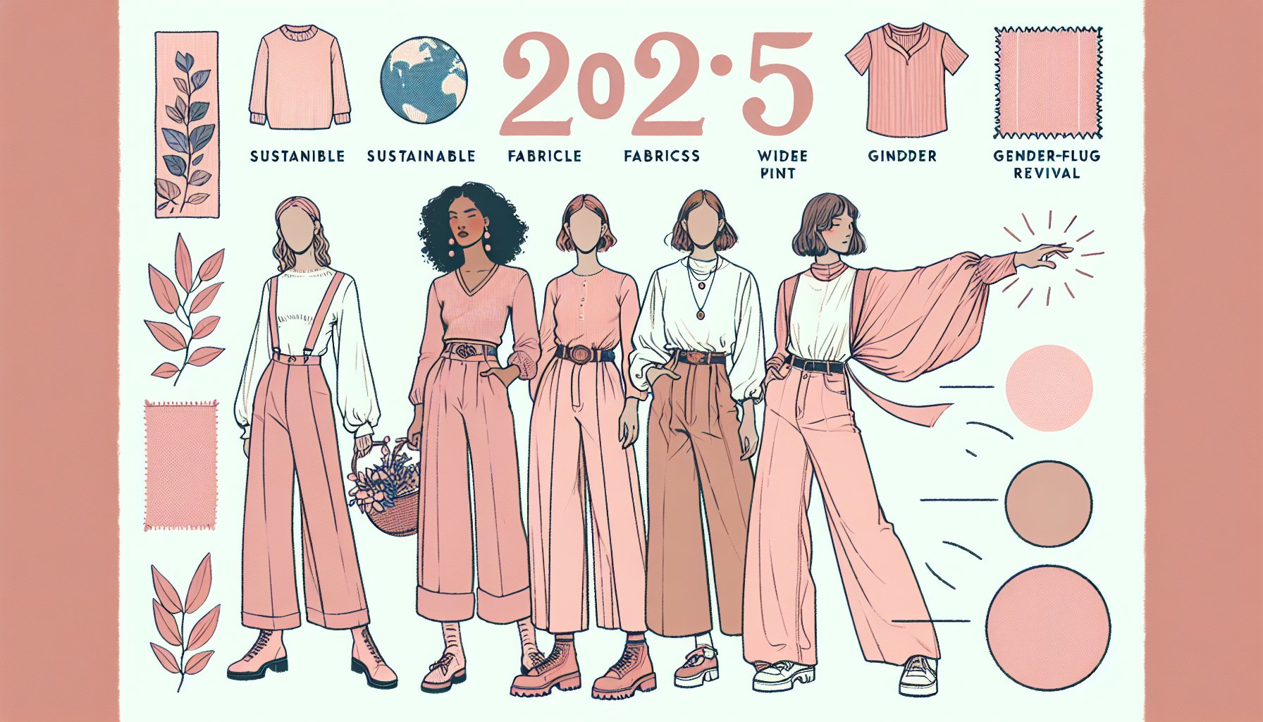 2025 fashion trends: sustainable fabrics, wide-leg pants, gender-fluid styles, and vintage revival for every fashionista.