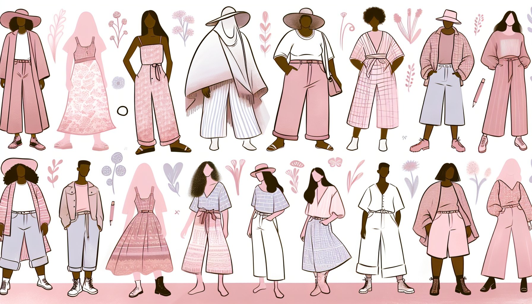 Guide to choosing sustainable bottoms for body shapes, promoting body positivity and perfect silhouettes with stylish accessorizing.