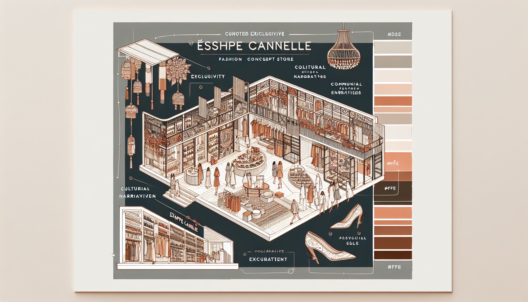 Espace Cannelle: a luxury fashion concept store showcasing curated exclusivity and cultural narratives with community engagement.