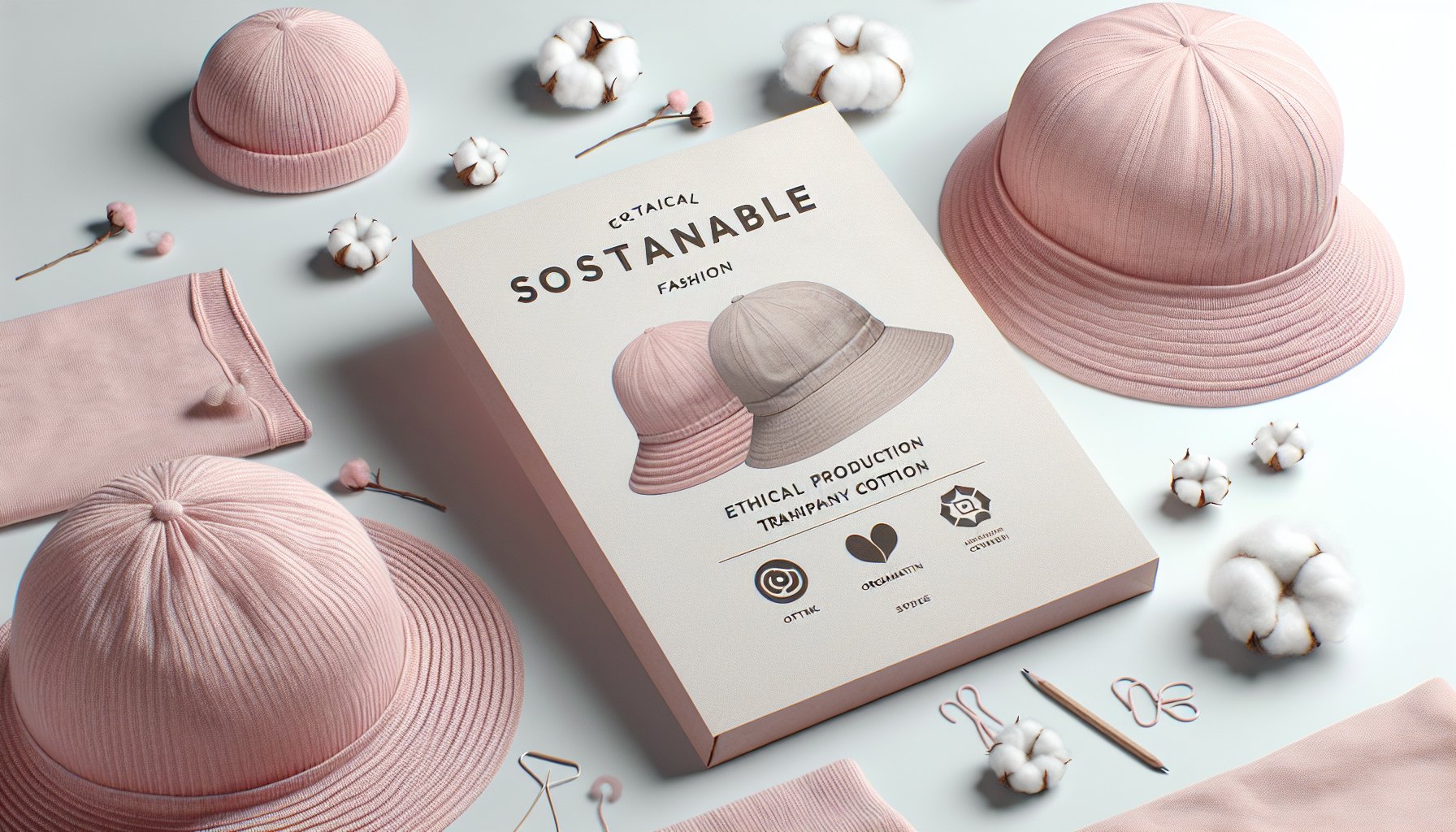 Eco-friendly hats made from organic cotton, showcasing sustainable fashion and ethical production for conscious consumers.