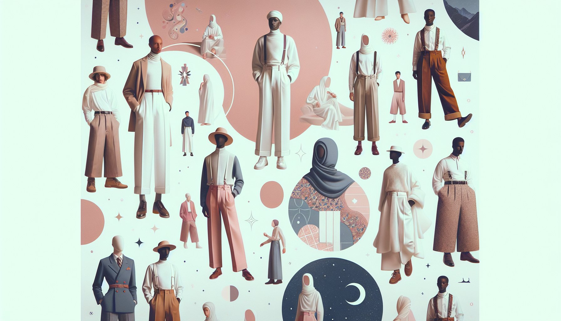 Guide to styling bottoms for various body types, featuring high-waisted trousers and tips for embracing curves in fashion.