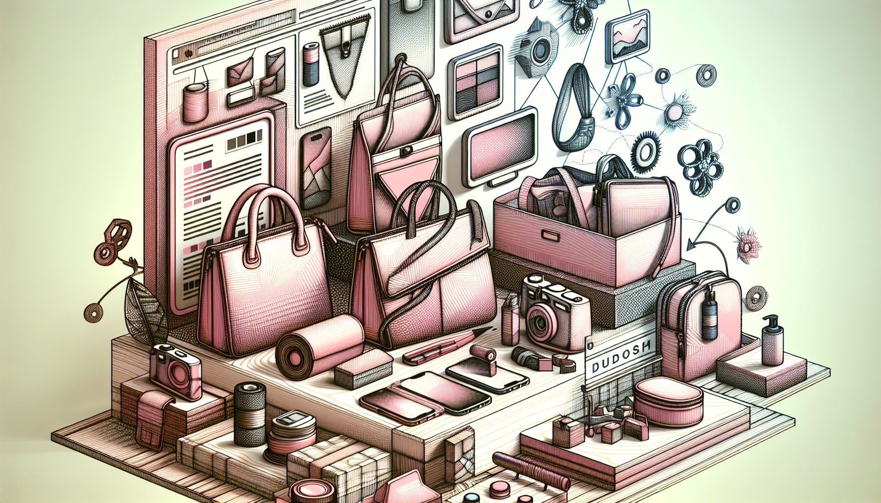 Customized bags showcasing sustainable fashion trends with eco-conscious materials and tech-enhanced personalization.