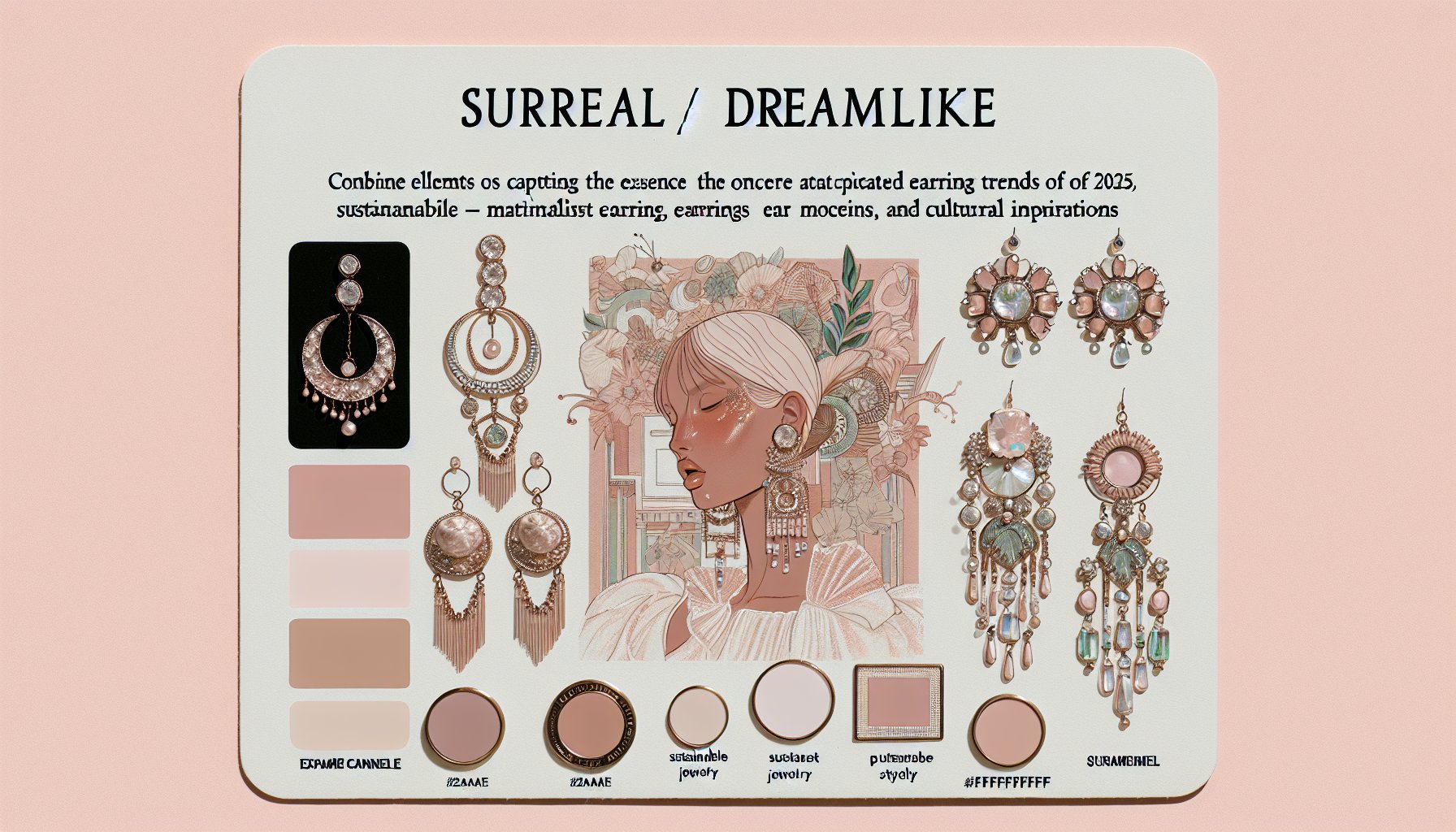 Twelve trendy earrings for 2025, featuring sustainable designs, maximalist styles, and cultural inspirations from Espace Cannelle.