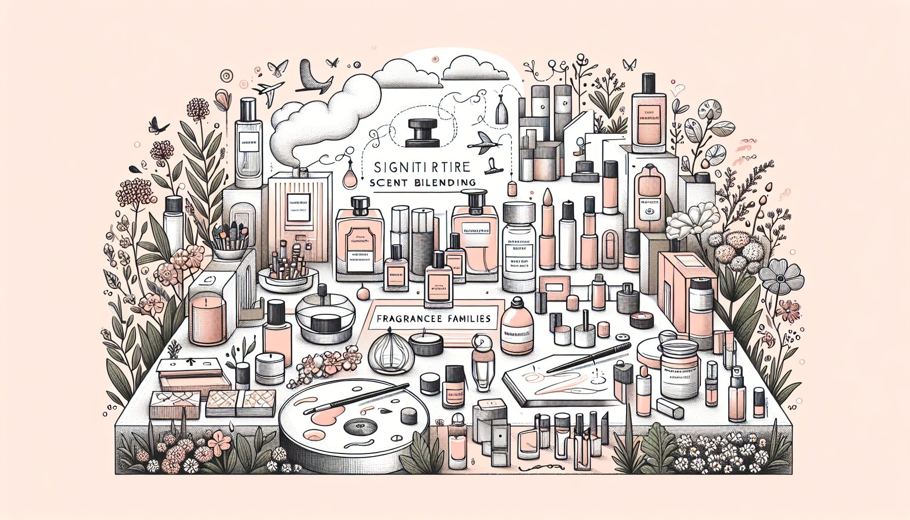 DIY fragrance blending guide for creating a signature scent at home, exploring fragrance families and olfactory experiences at Espace Cannelle.