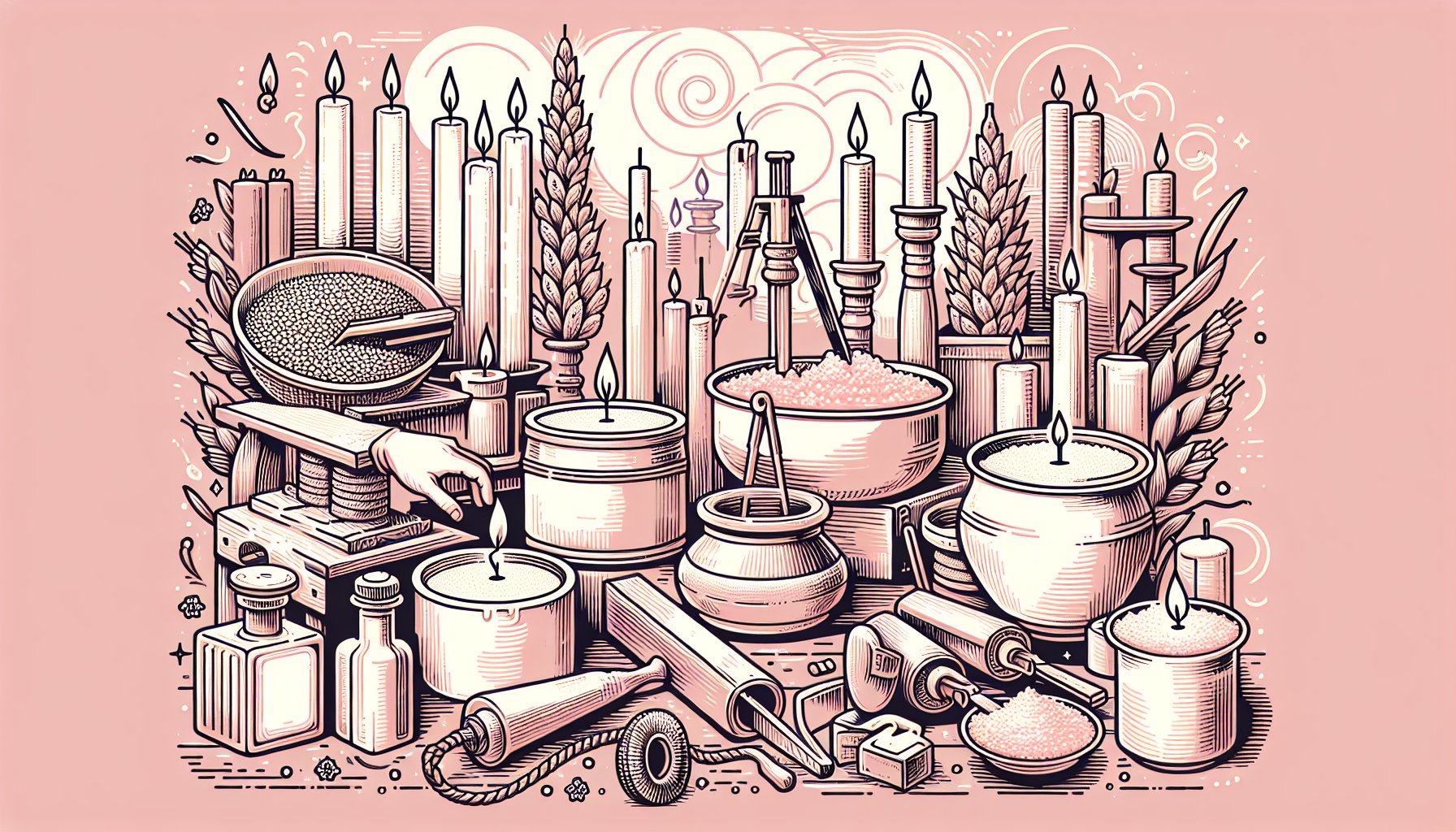 Timeline showcasing the history of candles, highlighting ancient candlemaking, artisan styles, and sustainable production.