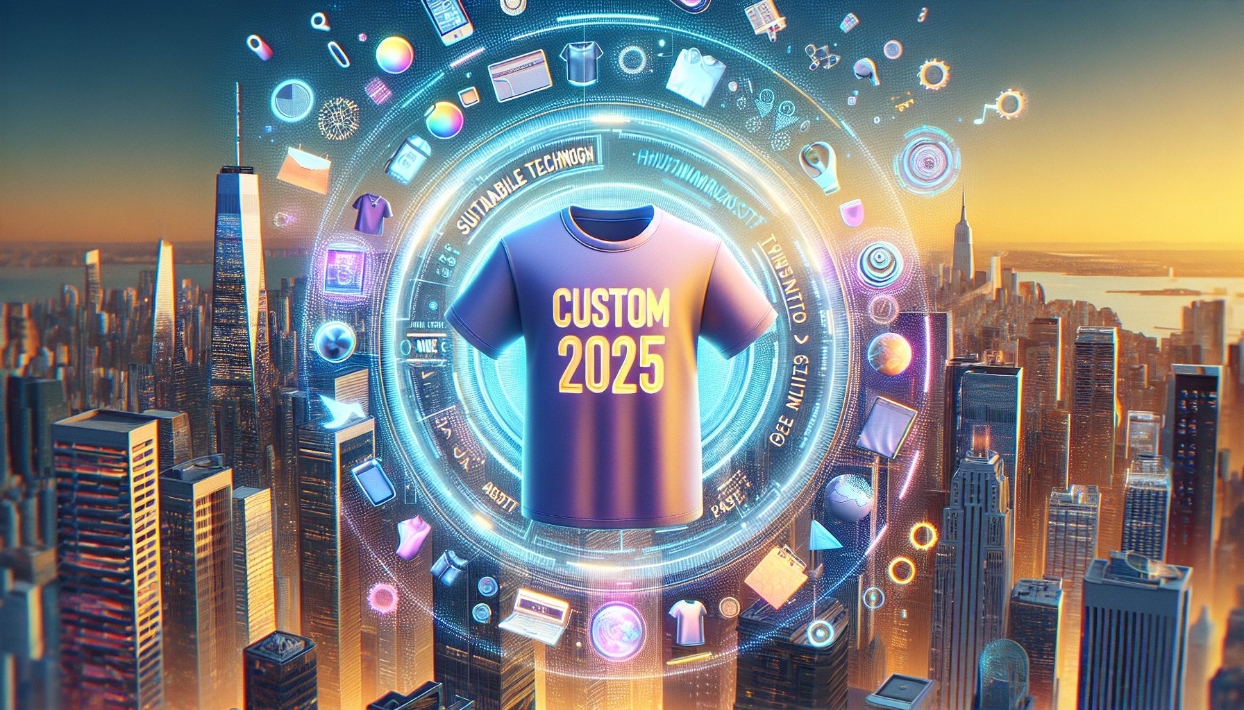 Custom t-shirts 2025 showcasing sustainable fashion, personalized designs, wearable tech, and niche market trends.