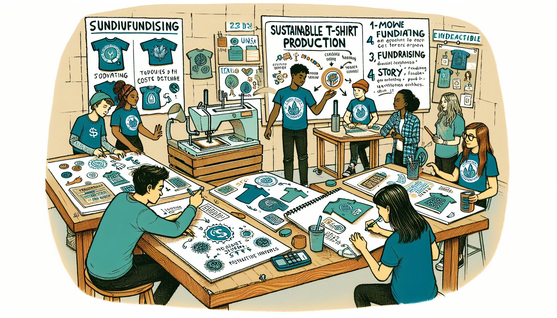 Creative custom t-shirt design ideas for fundraising events, promoting storytelling and youth advocacy with sustainable production.