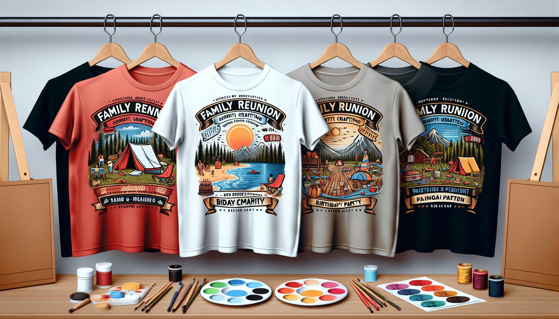 Personalized custom t-shirts for memorable occasions like family reunions, featuring eco-friendly crafting options.