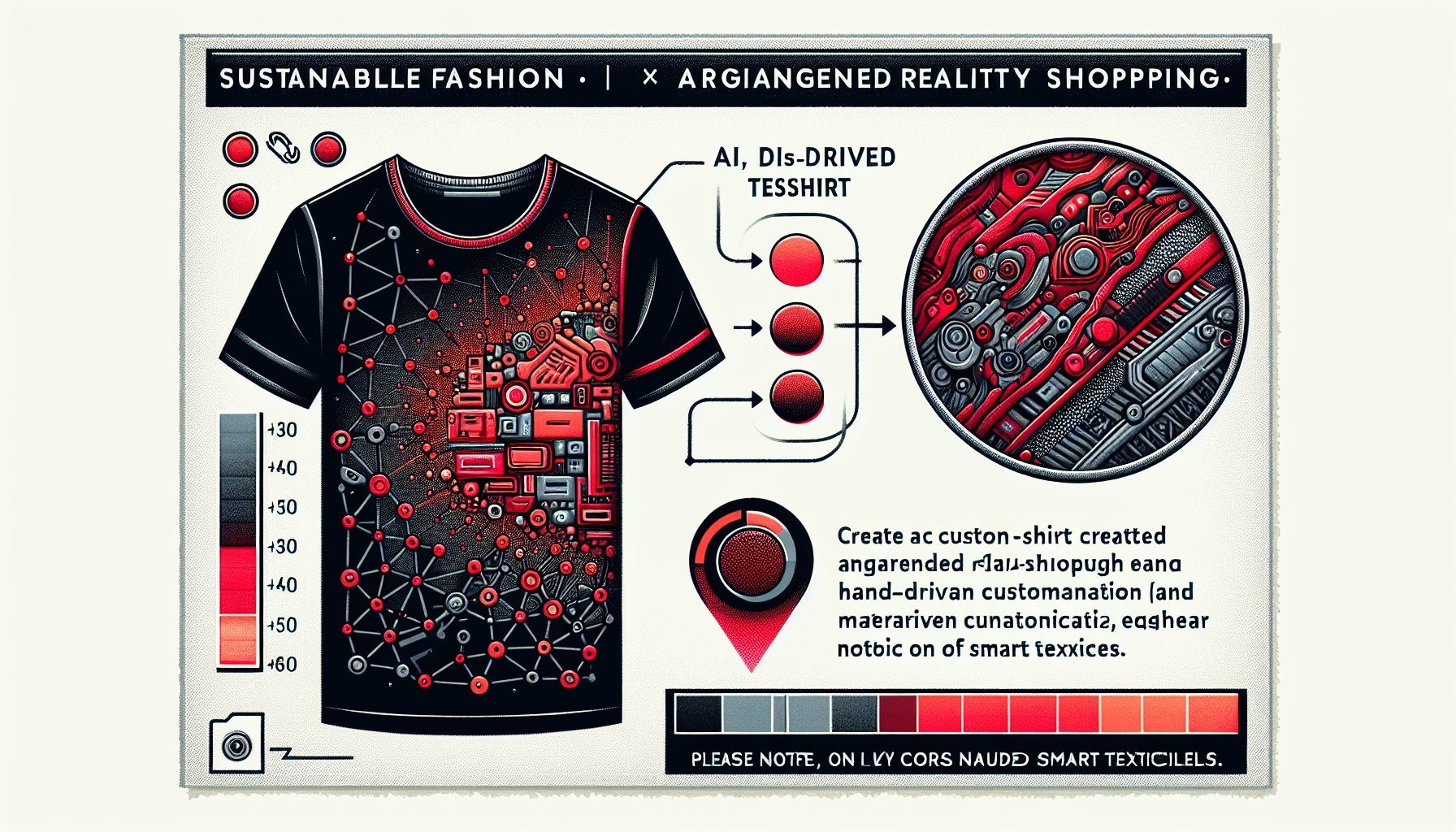 Custom t-shirt design showcasing smart textiles, AI-driven customization, and augmented reality for sustainable fashion in 2025.