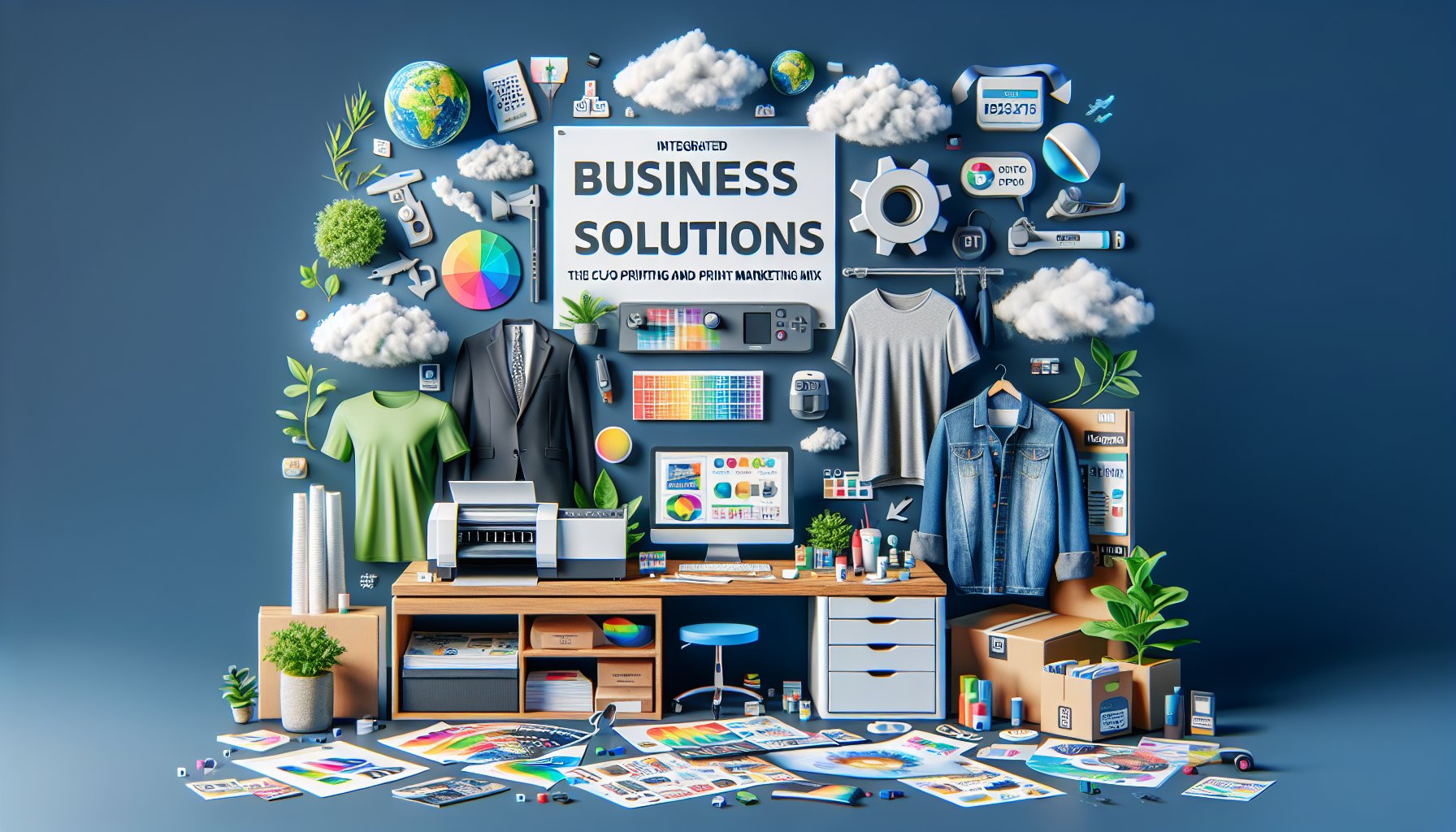 Beginner's guide to printed materials, covering eco-friendly printing, print marketing mix, and custom printed apparel.