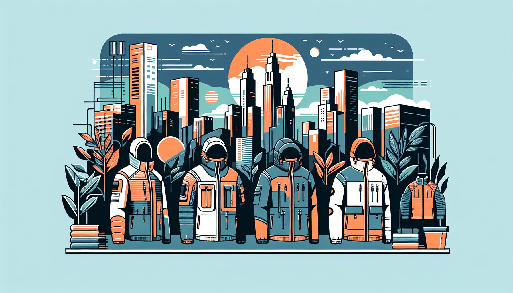 Trendy urban jackets for 2025: techwear fashion, sustainable outerwear, and multifunctional designs for urban exploration.