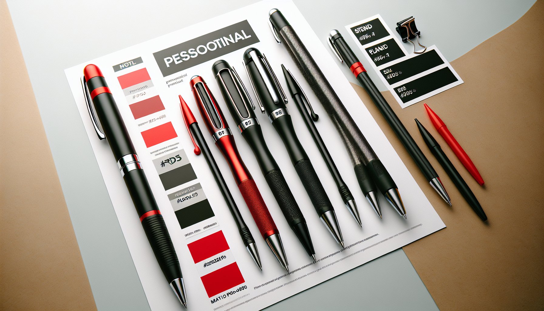 Promotional pens comparison: eco-friendly materials, metal vs plastic, enhancing brand identity through customization.
