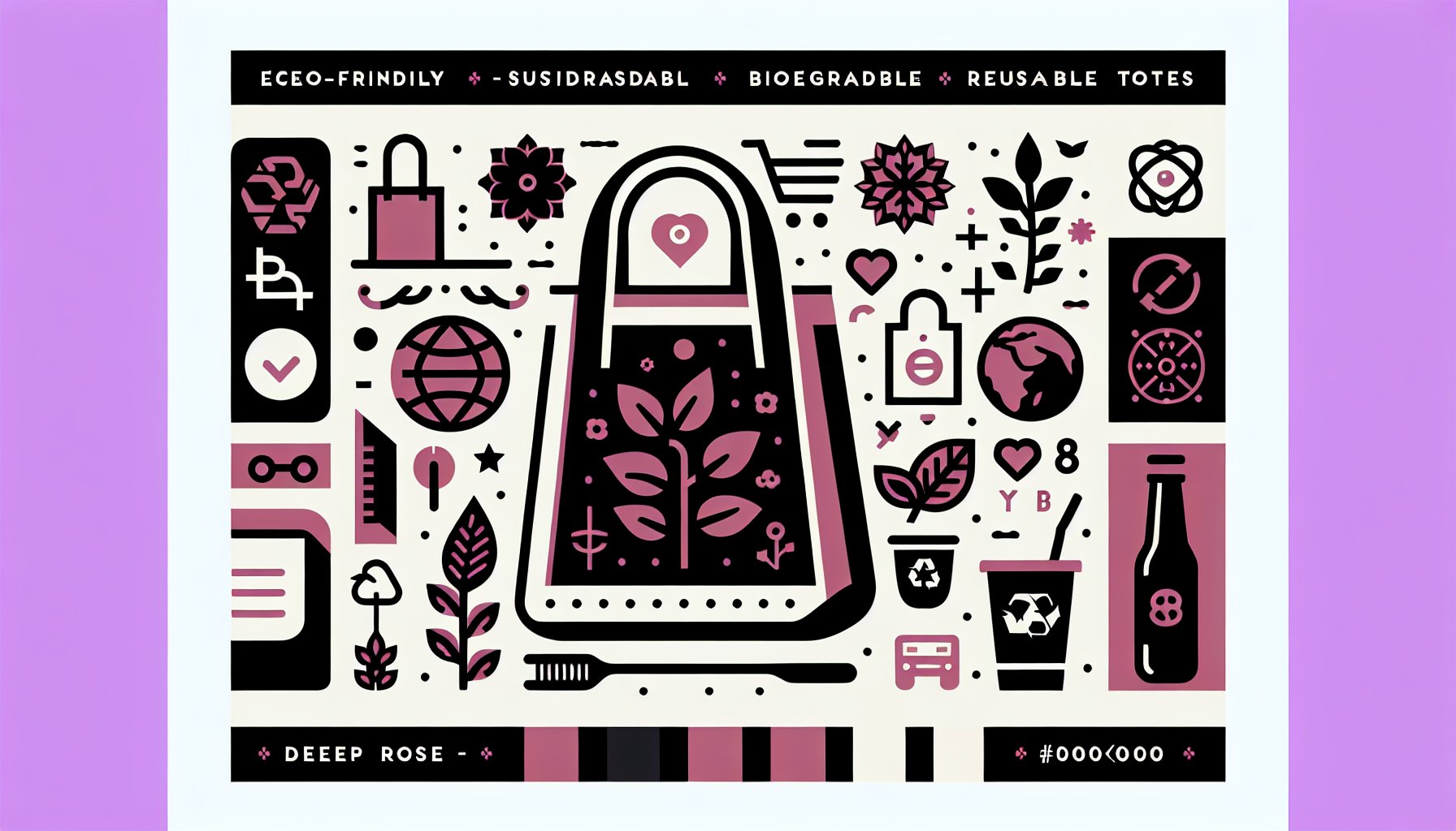 Seven eco-friendly bags showcasing sustainable fashion, including biodegradable and reusable totes for ethical consumerism.