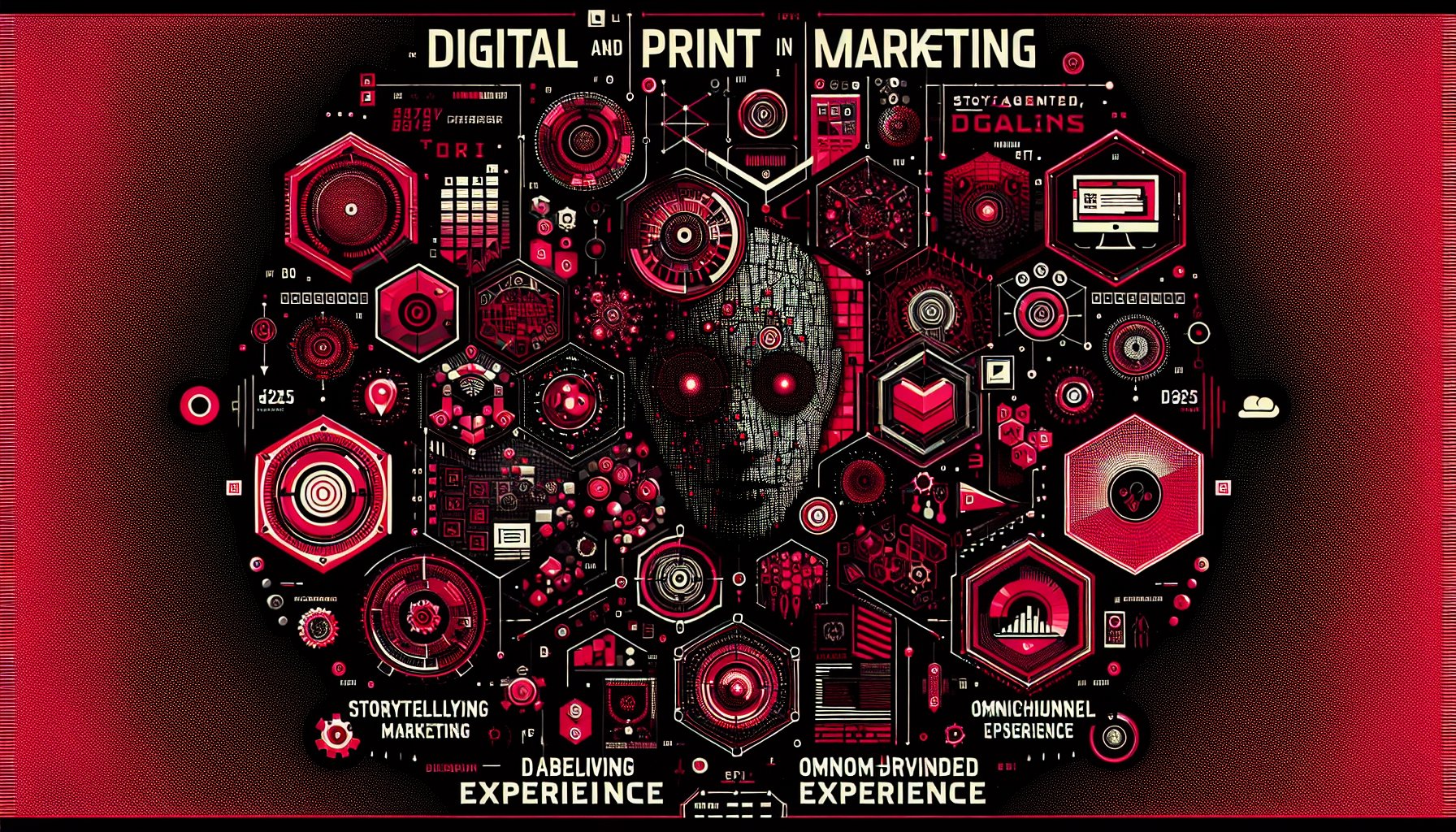 Digital and print marketing strategies for 2025: storytelling, data-driven design, omnichannel experience, and sustainability.
