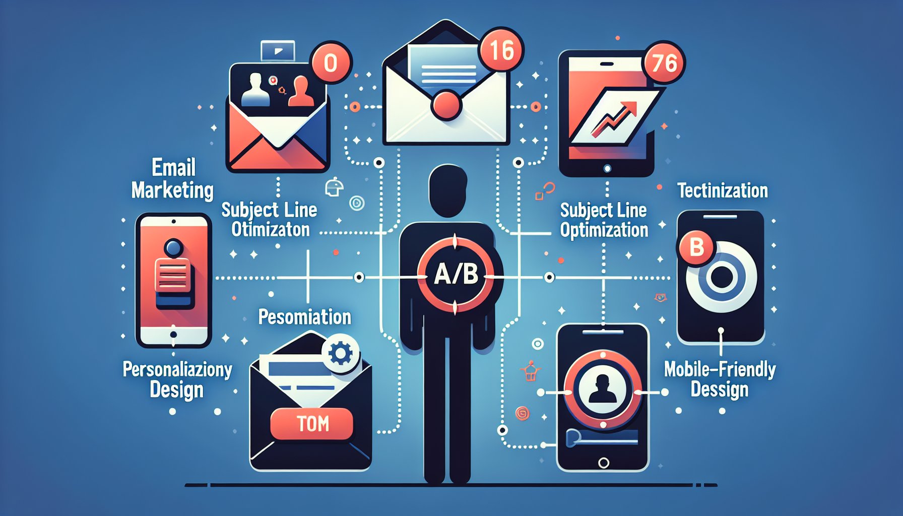 Email marketing strategies for 2025 focusing on subject line optimization, A/B testing, personalization, and mobile-friendly design.
