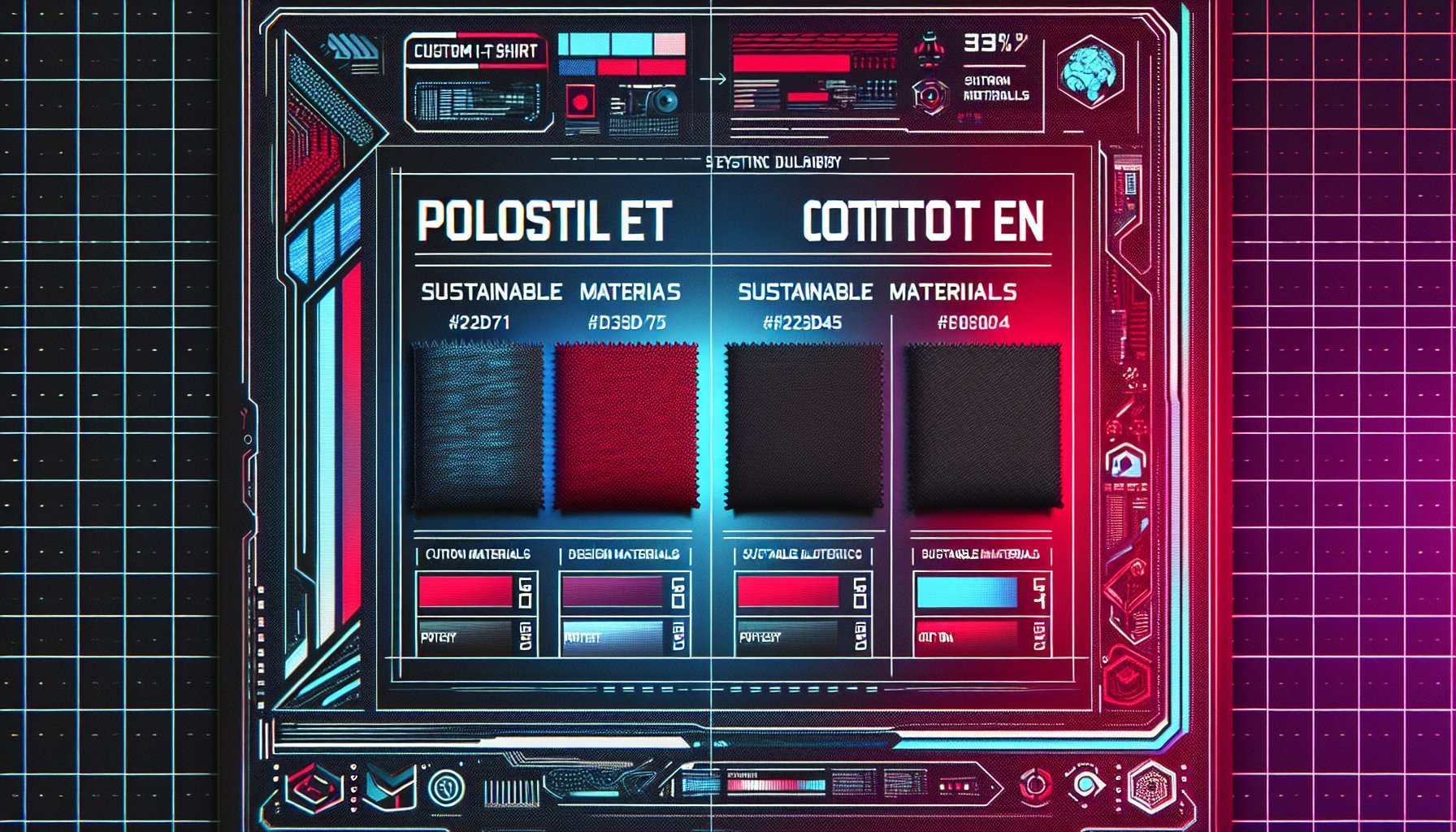 Guide to choosing custom t-shirt fabrics, comparing polyester vs cotton, and selecting sustainable materials for durability.