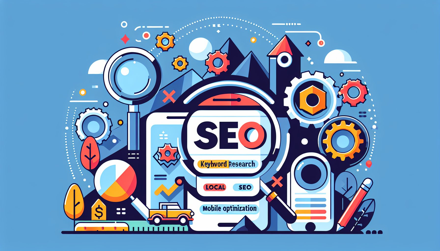 Top 10 SEO services including keyword research, local SEO, mobile optimization, and content marketing for online growth.