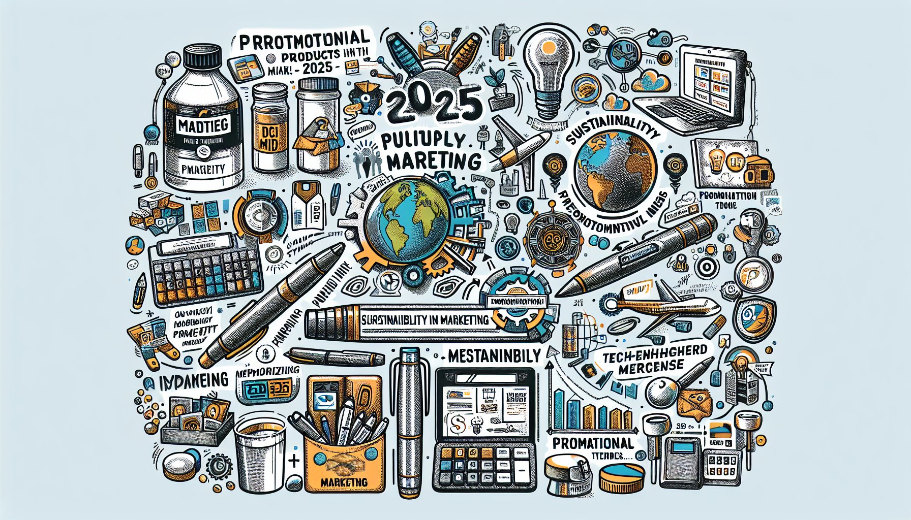 Top 10 promotional products for 2025, highlighting sustainability, tech-enhanced items, and personalized marketing trends.