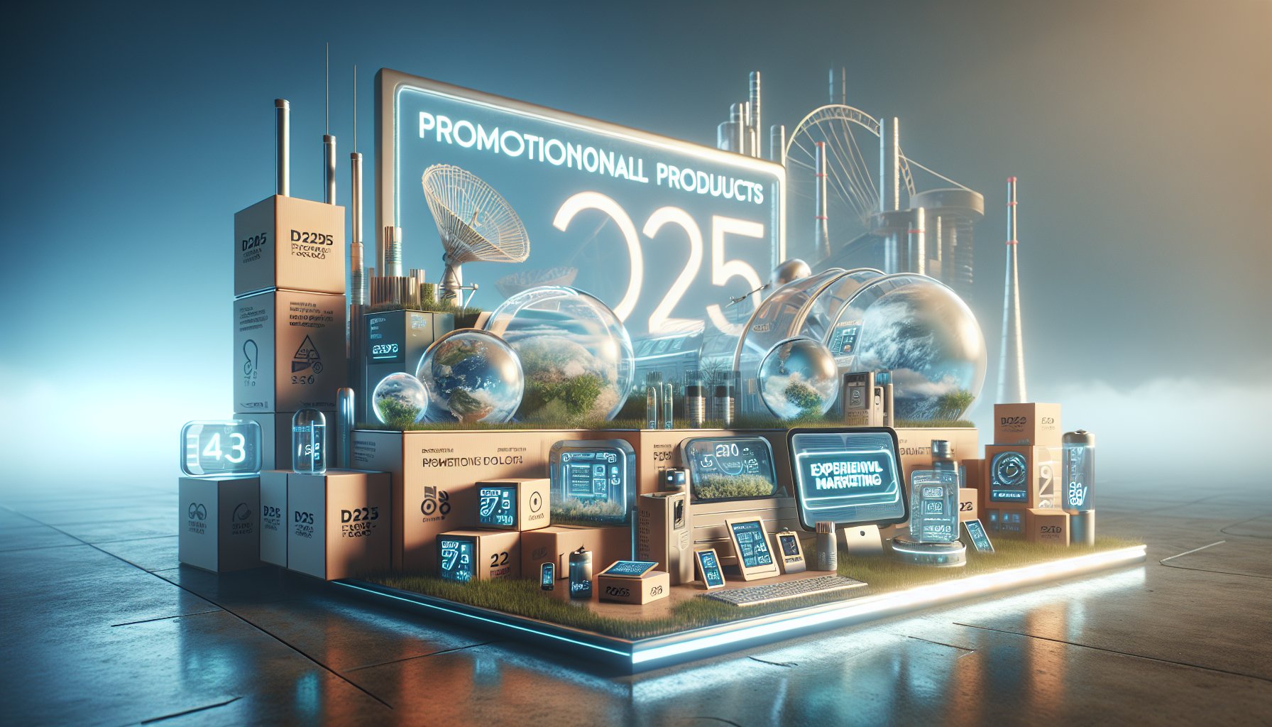 Innovative eco-friendly promotional products for 2025, featuring personalized branding and tech-driven experiential marketing gadgets.