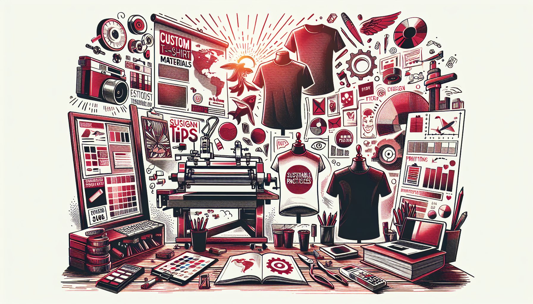 Custom t-shirt design tips for 2025, featuring sustainable practices and printing techniques to enhance brand identity.